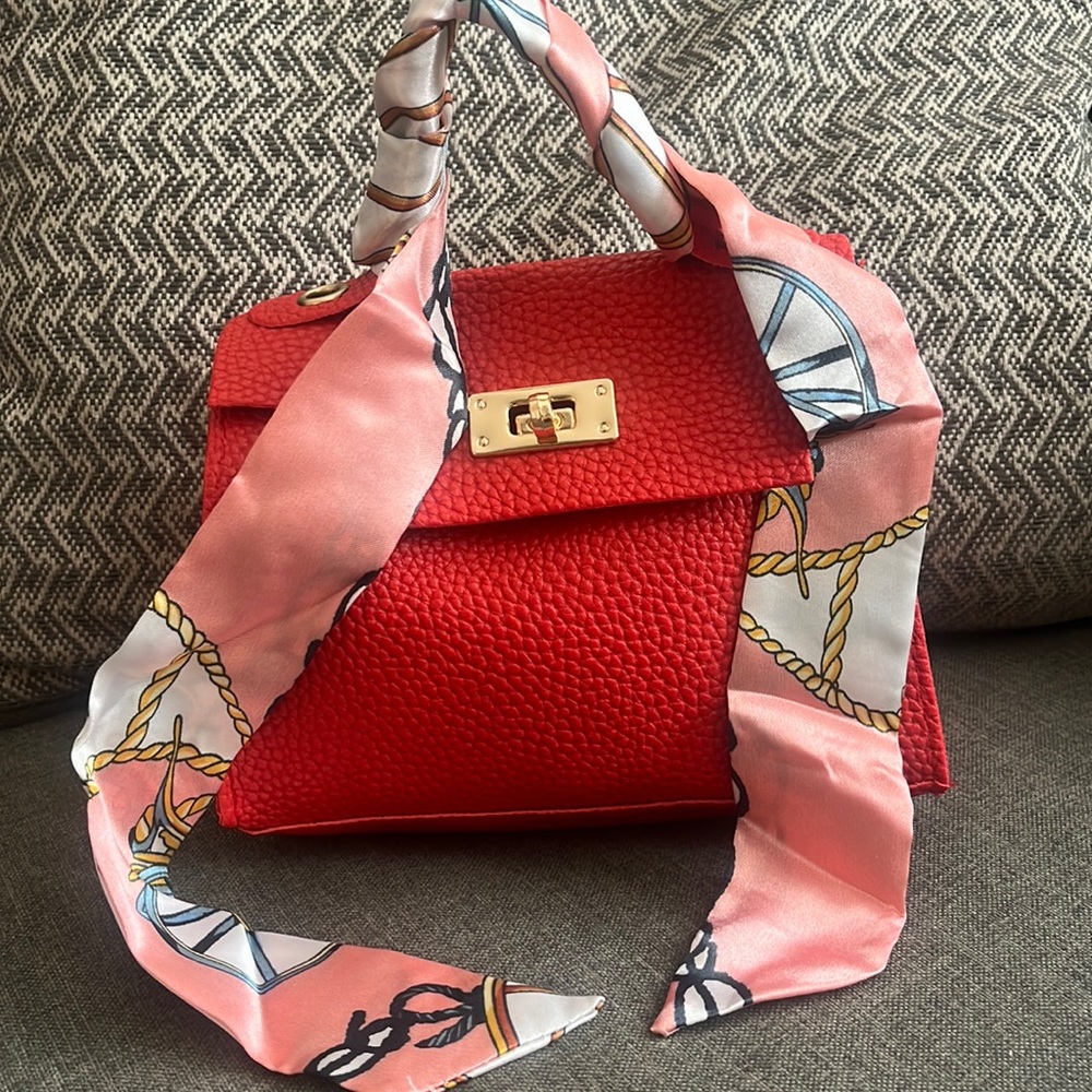 Mini Square Bag Red Flap with Twilley